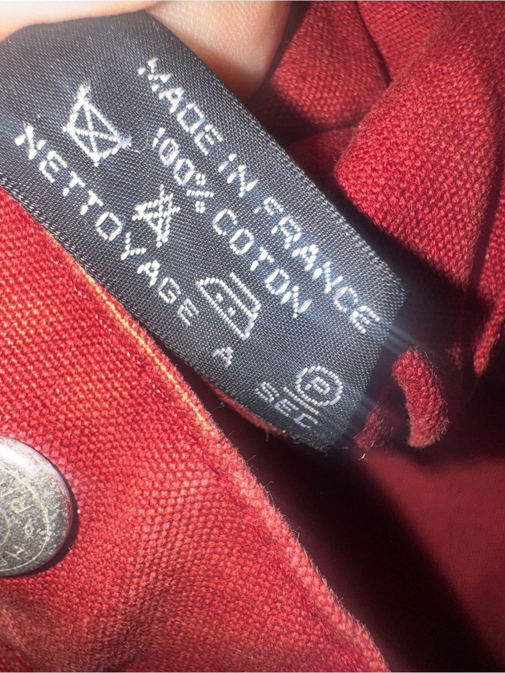 Hermes Red Canvas Tote with Dark Stripe Handles EUC - Picture 7 of 10